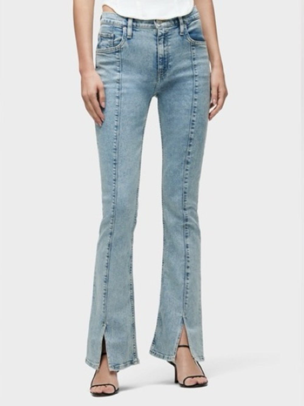 HUDSON JEANS Barbara High-Rise Baby Bootcut Jean w/ Slit Hem in CALIBER 27